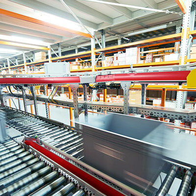 image of a container on a conveyor belt